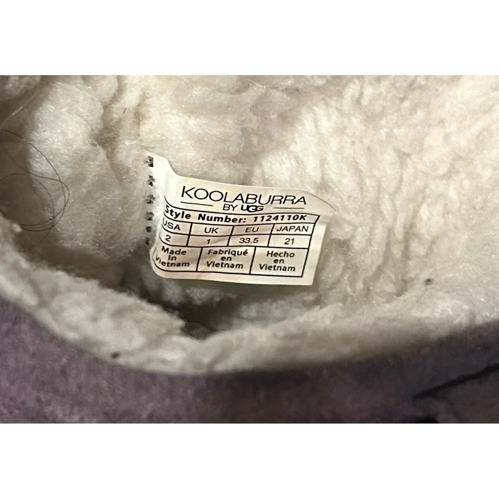 Koolaburra by UGG Girls 2 Michon Short Purple Suede Boots Sherpa Lined Winter